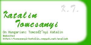 katalin tomcsanyi business card